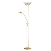 LED-STEHLEUCHTE - Messingfarben, KONVENTIONELL, Glas/Metall (182cm)