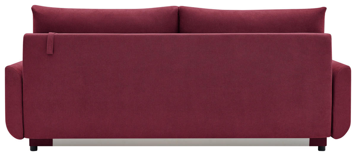 SCHLAFSOFA DUO Mikrofaser Bordeaux  inkl. Rückenkissen, Bettkasten, Schlaffunktion, Rücken echt  - Bordeaux/Naturfarben, Design, Textil (218/90/110cm) - P & B