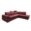 ECKSOFA Mikrofaser Bordeaux  - Chromfarben/Bordeaux, Design, Textil/Metall (283/228cm) - Livetastic