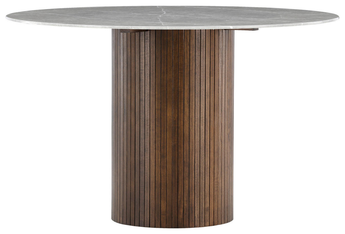 ESSTISCH in Holz, Glas 120/120/74 cm  - Dunkelgrau/Braun, Design, Glas/Holz (120/120/74cm) - Livetastic