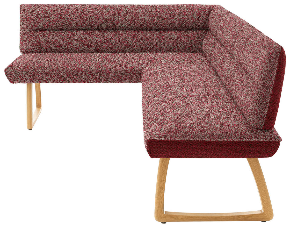 ECKBANK 162/237 cm  in Rot  - Eichefarben/Rot, Design, Holz/Textil (162/237cm) - Koinor