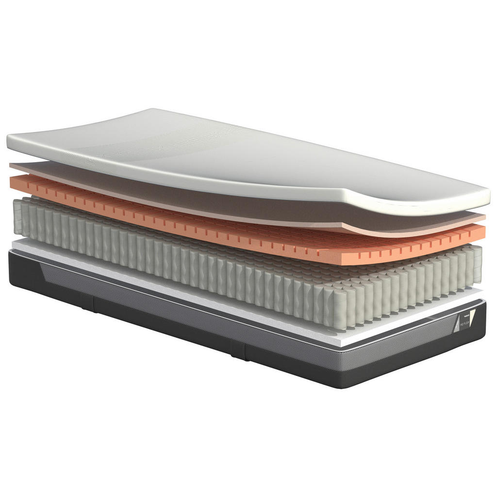 Thumbnail - Hukla Taschenfederkernmatratze, Weiß, Textil, H2 + H3, rechteckig, 160x220 cm, Goldenes M, Made in EU, Bezug abnehmbar/w...