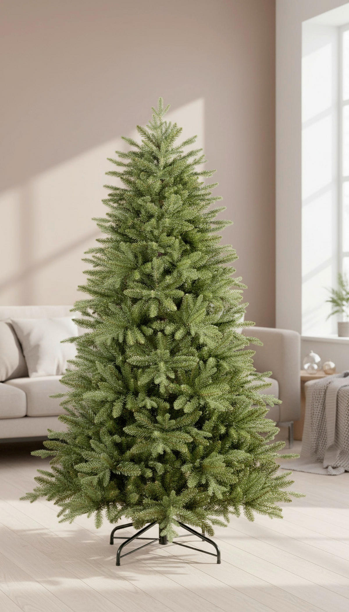 WEIHNACHTSBAUM 210 cm  - Grün, Basics, Kunststoff/Metall (122/210cm)