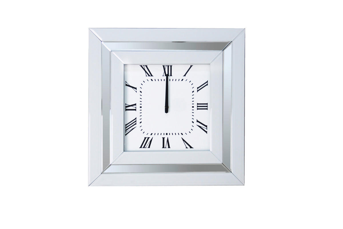SAT STOLNI   25,5/25,5/6,5 cm       - srebrne boje, Design, staklo/drvni materijal (25,5/25,5/6,5cm) - Ti'me