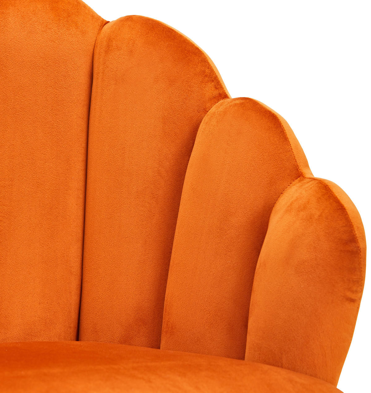 SESSEL Samt Orange, Ecru    - Ecru/Orange, Design, Holz/Textil (67/80/65cm) - MID.YOU