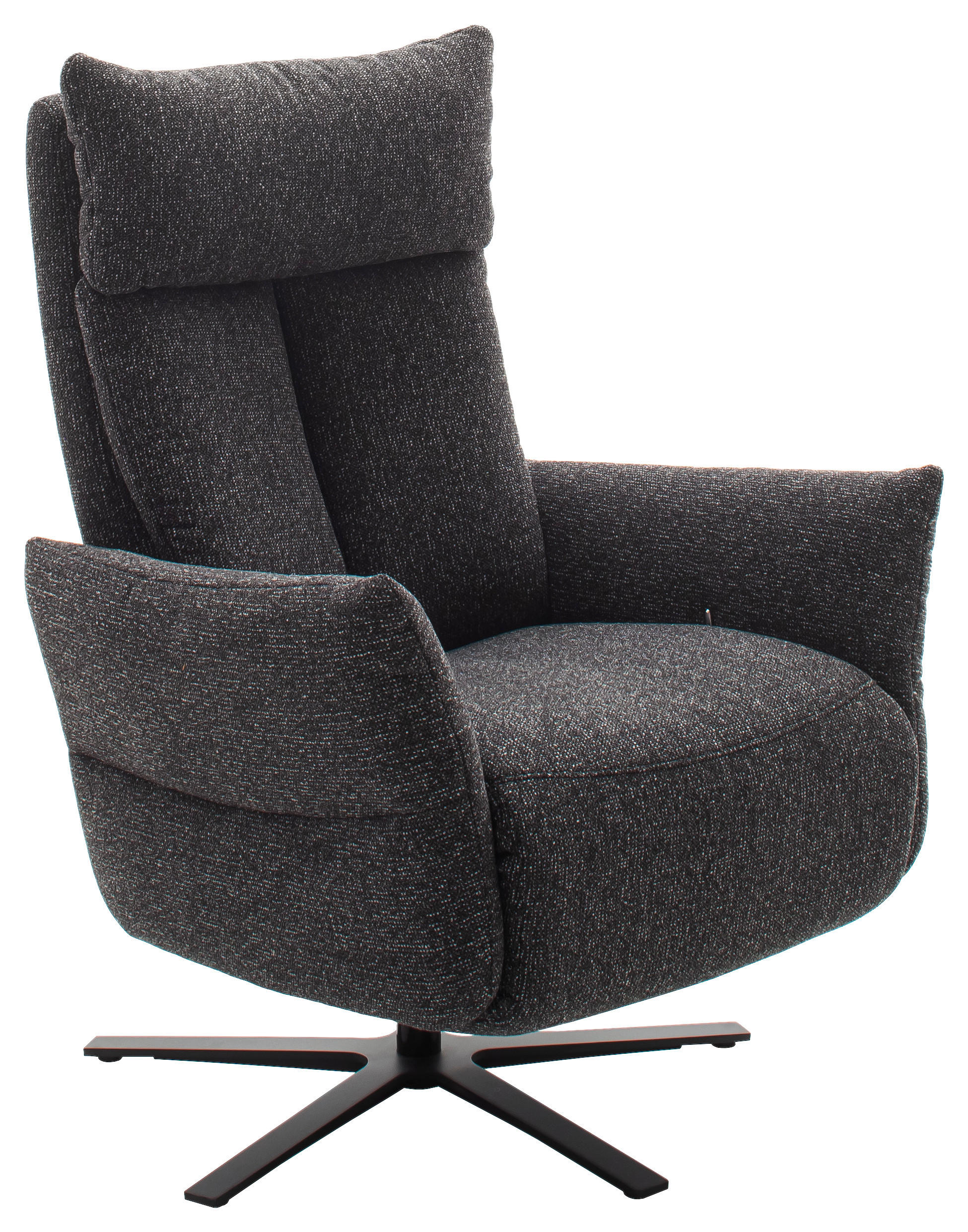 FERNSEHSESSEL  mit Relaxfunktion Chenille Graphitfarben  - Schwarz/Graphitfarben, Design, Textil/Metall (74/115/85cm) - Schöner Wohnen