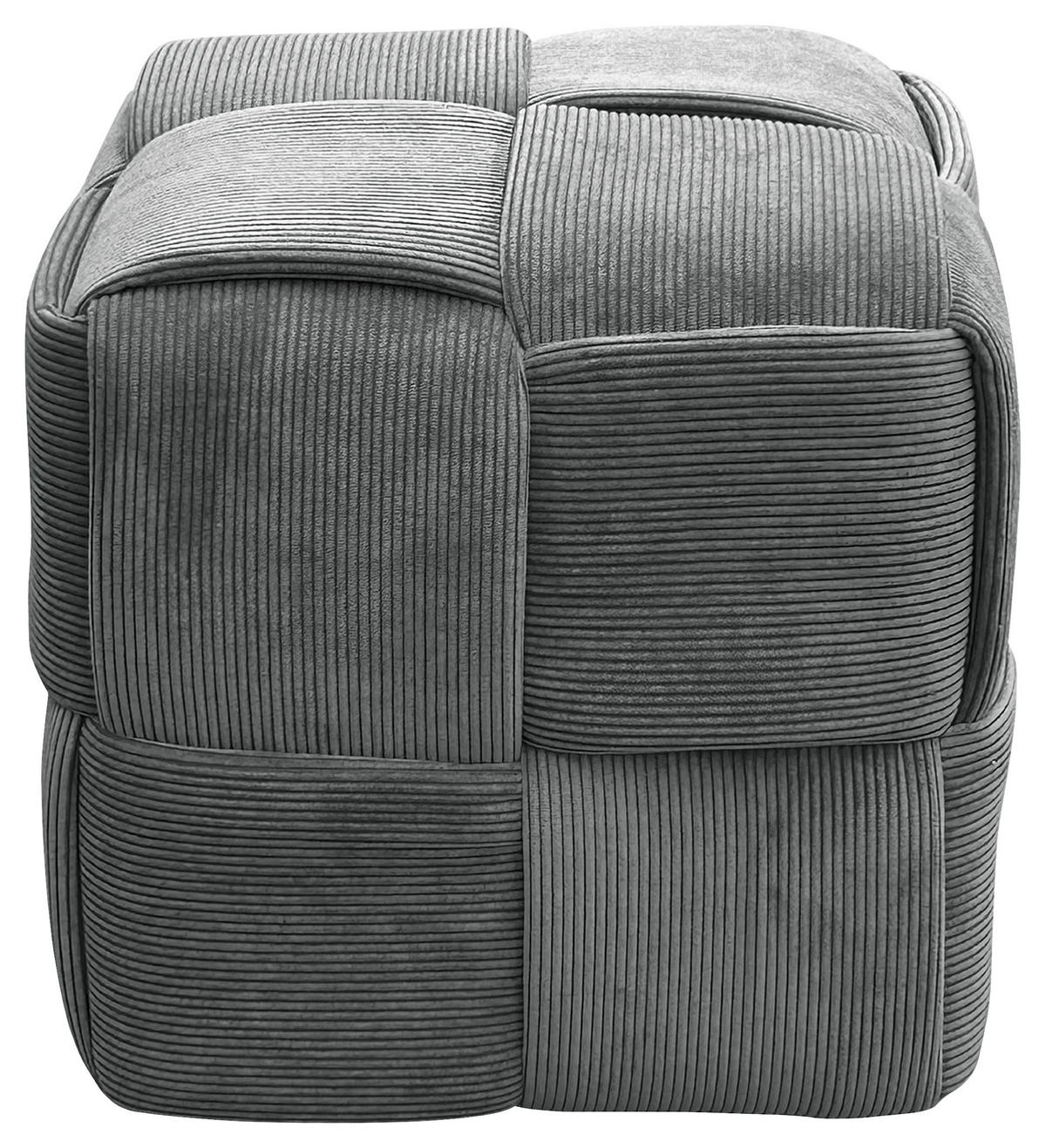 POUF in Grau Textil Grau  - Grau, Design, Textil (40/41/40cm) - MID.YOU