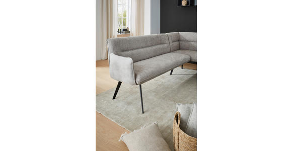 ECKBANK 228/170 cm in Schwarz, Hellgrau - Hellgrau/Schwarz, Design, Textil/Metall (228/170cm) - Voleo