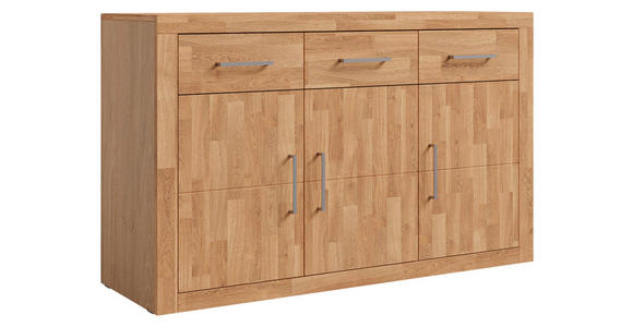 SIDEBOARD 130/80/42 cm  - Eichefarben/Silberfarben, Natur, Holz/Holzwerkstoff (130/80/42cm) - Linea Natura