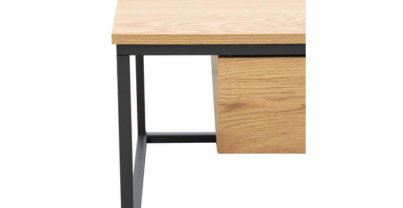 COUCHTISCH in Metall, Holzwerkstoff 110/60/40 cm  - Eichefarben/Schwarz, Design, Holzwerkstoff/Metall (110/60/40cm) - Carryhome