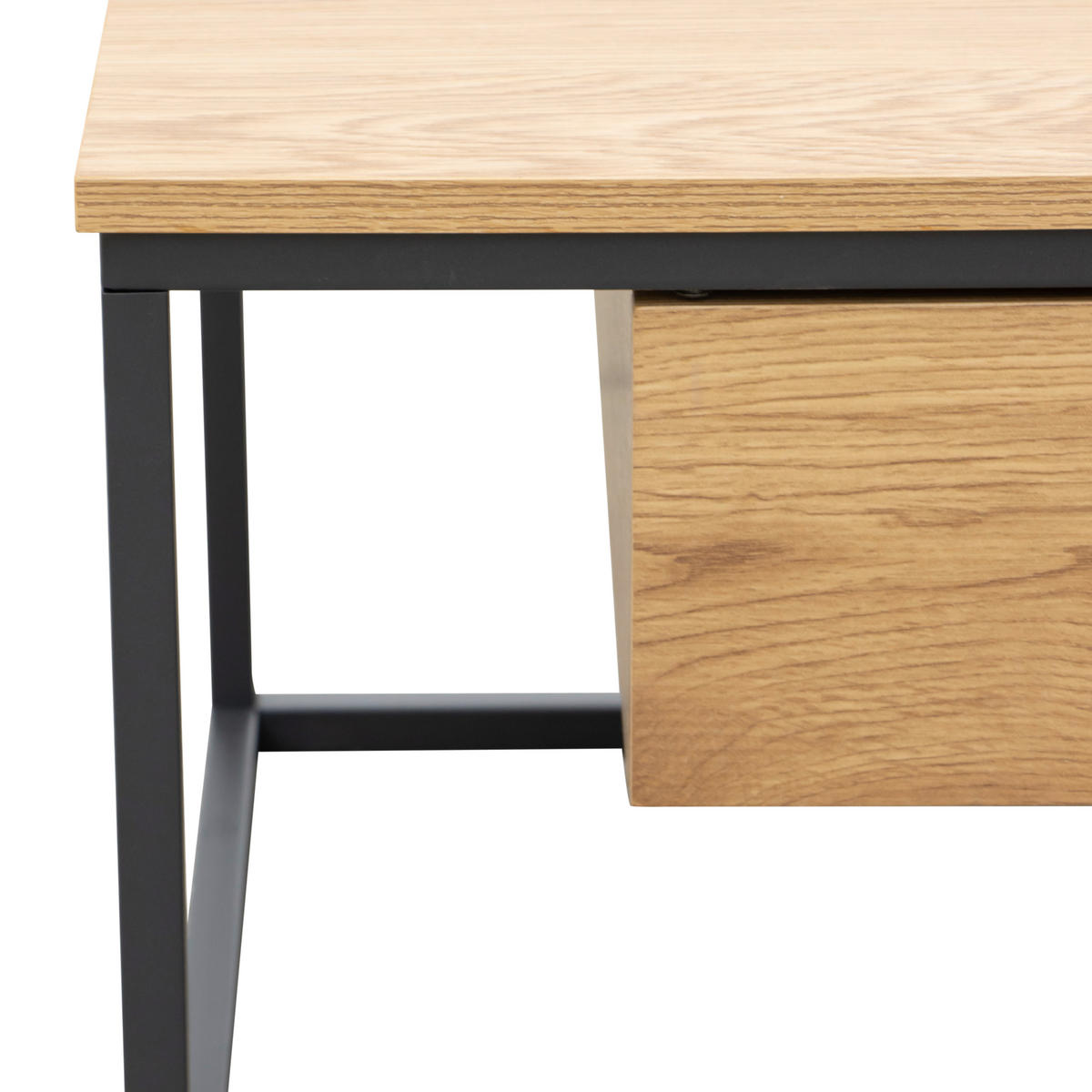 COUCHTISCH 110/60/40 cm rechteckig Schwarz, Eichefarben  - Eichefarben/Schwarz, Design, Holzwerkstoff/Metall (110/60/40cm) - Carryhome