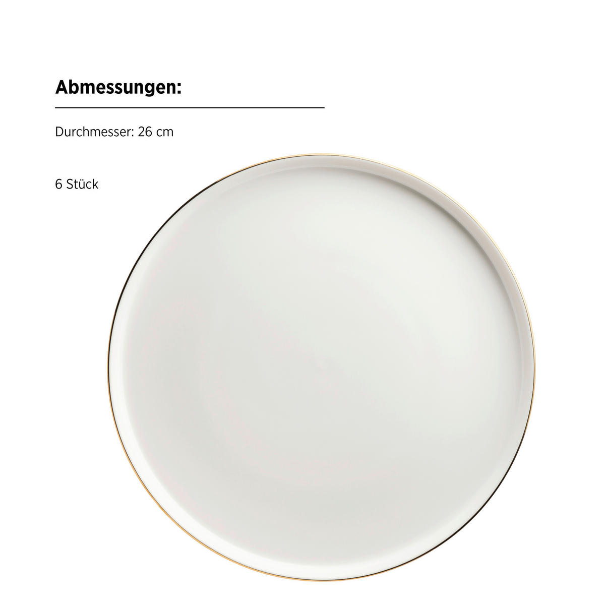 TAFELSERVICE Weiß, Goldfarben Sita 12-teilig  - Goldfarben/Weiß, Trend, Keramik - Mäser
