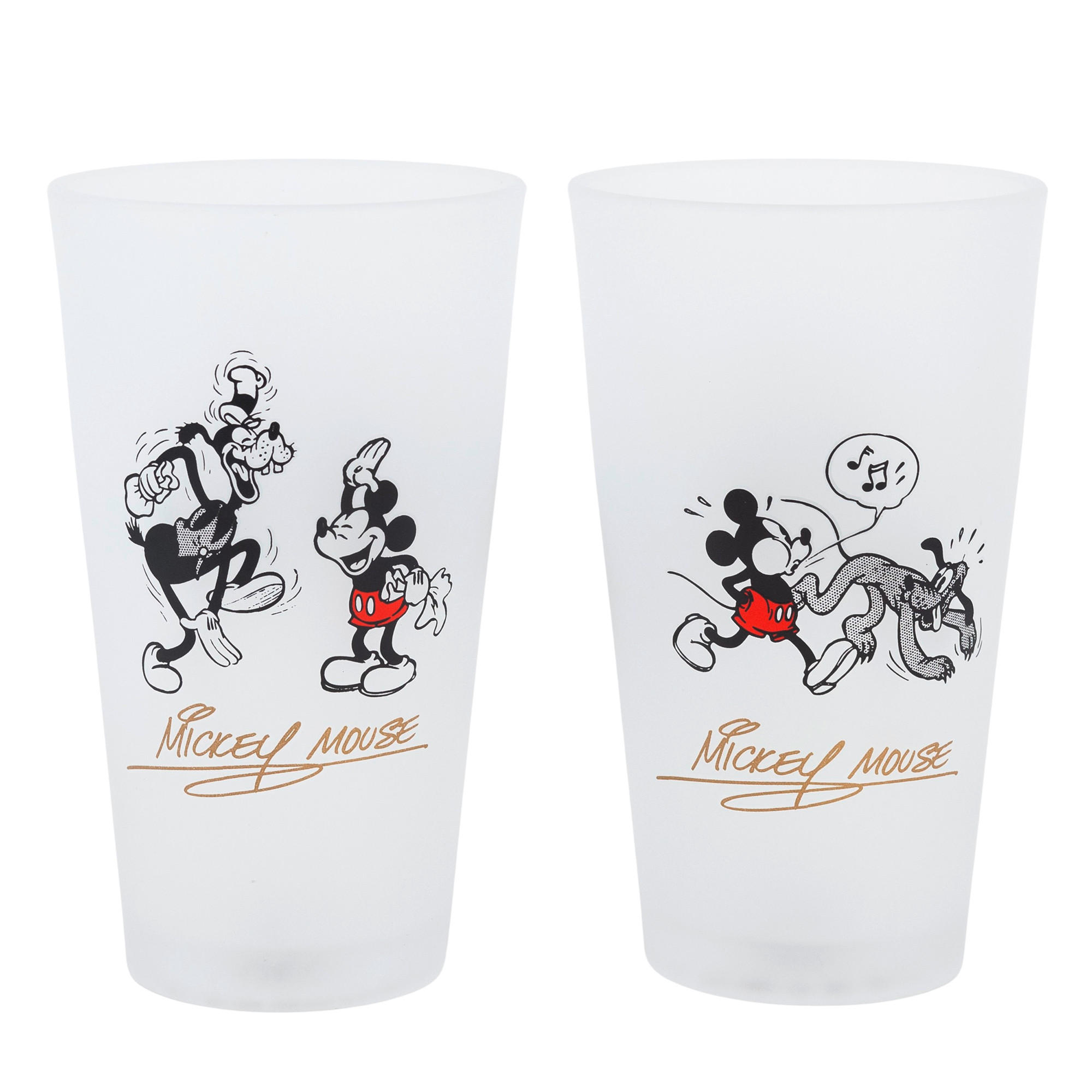 GLÄSERSET Mickey and friends  2-teilig  - Goldfarben/Schwarz, Basics, Glas (490ml) - Disney
