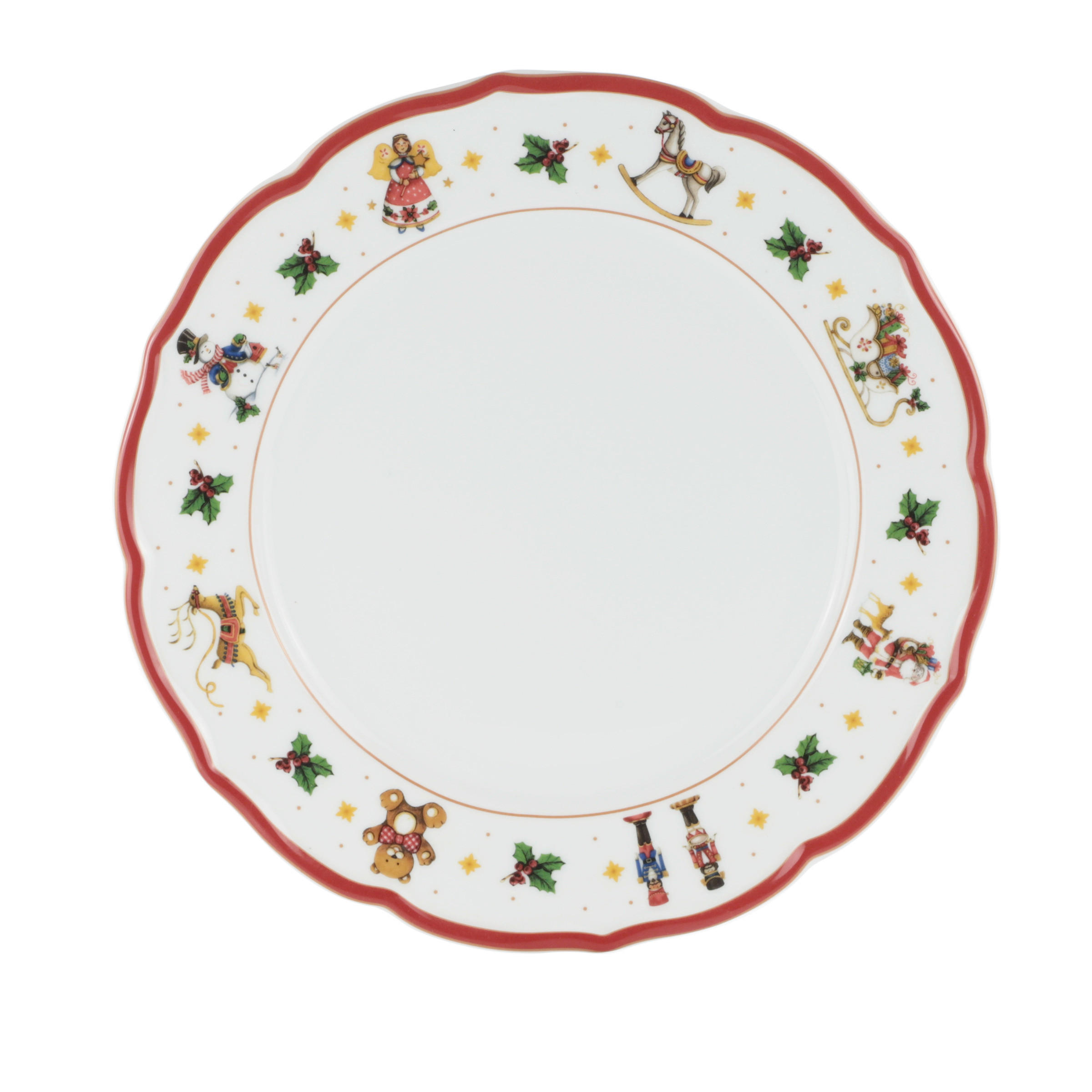 MATTALLRIK 27,5 cm  - vit/röd, Klassisk, keramik (27,5cm) - X-Mas