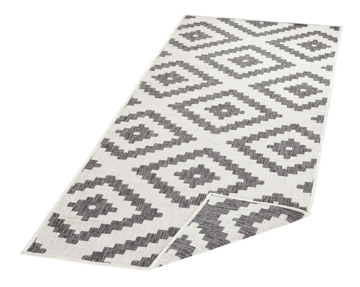 OUTDOORTEPPICH 80/250 cm Twin Creme, Grau  - Creme/Grau, Basics, Kunststoff (80/250cm)