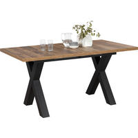 ESSTISCH in Holzwerkstoff 160-210/90/75 cm  - Eichefarben/Schwarz, KONVENTIONELL, Holzwerkstoff (160-210/90/75cm) - Hom`in