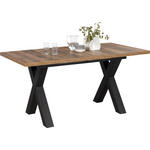 ESSTISCH in Holzwerkstoff 160-210/90/75 cm  - Eichefarben/Schwarz, KONVENTIONELL, Holzwerkstoff (160-210/90/75cm) - Hom`in