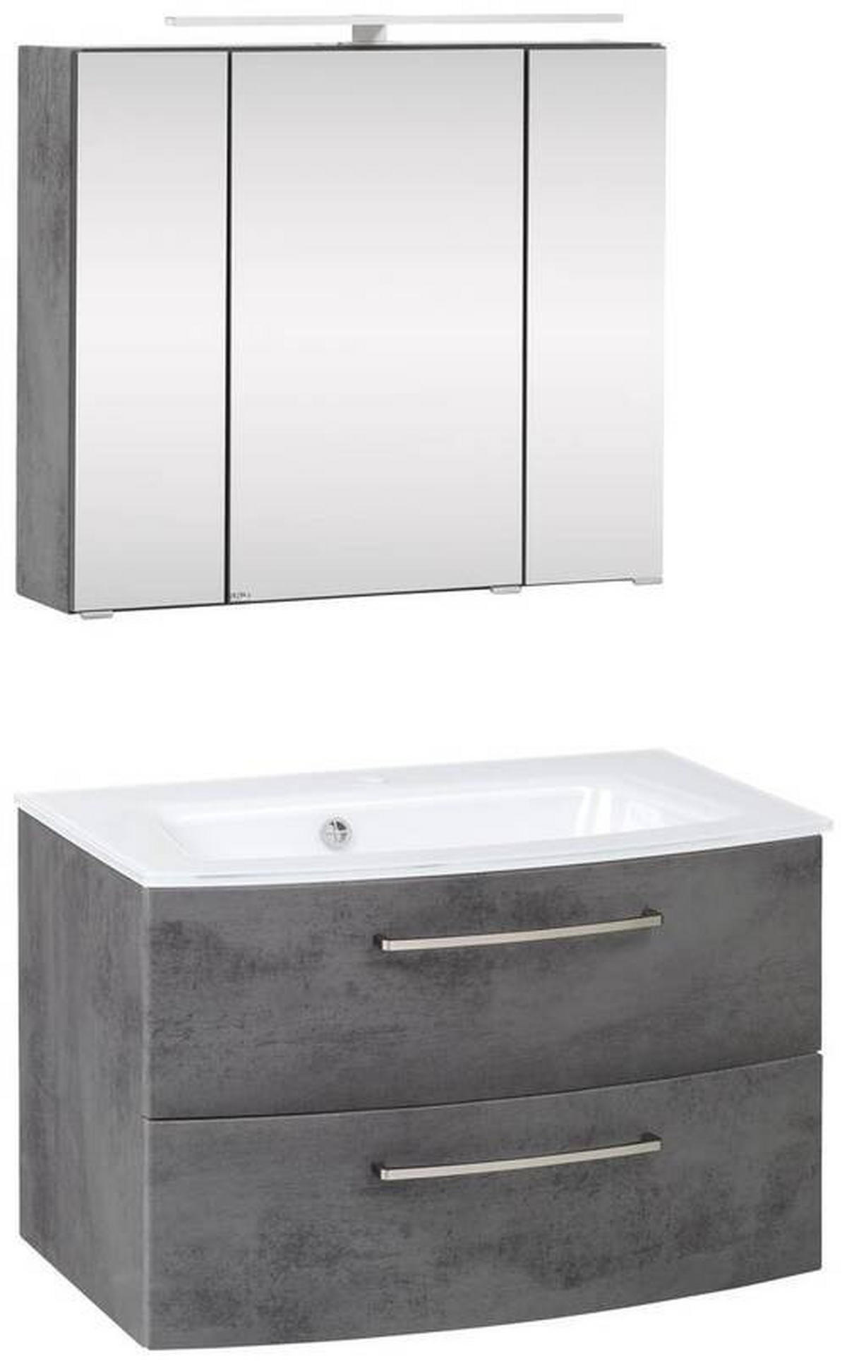 BADEZIMMER  in 80 cm  - Weiss/Grau, Konventionell, Holzwerkstoff (80cm) - Held