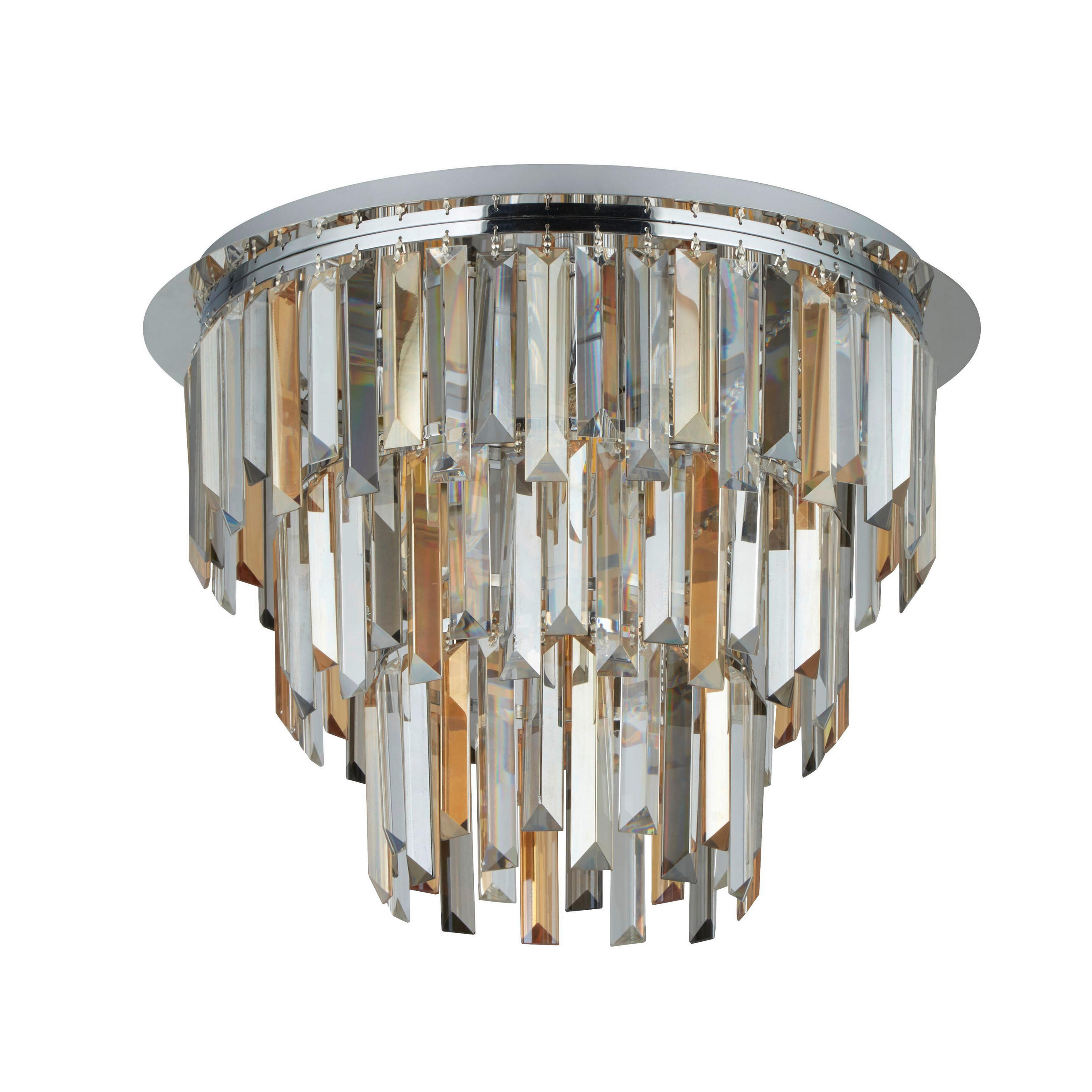 TAKLAMPA Clarissa 45/34 cm  - kromfärg/champagne, Design, metall/glas (45/34cm)