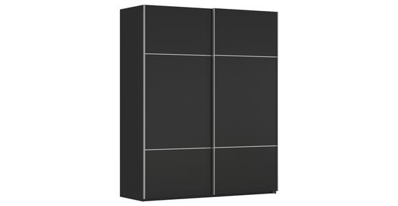 SCHWEBETÜRENSCHRANK 201/223/68 cm 2-türig Schwarz - Alufarben/Schwarz, KONVENTIONELL, Holzwerkstoff/Metall (201/223/68cm) - Novel