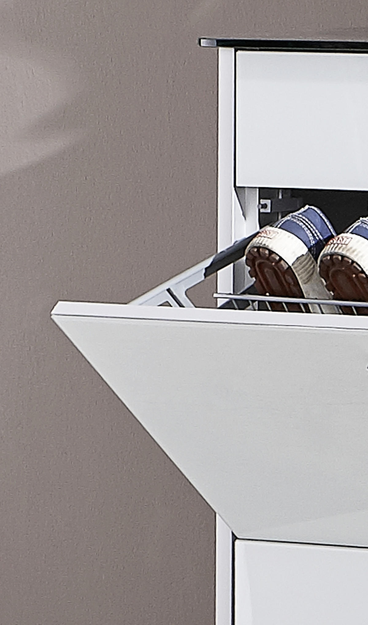 SCHUHSCHRANK Silberfarben, Alufarben  - Chromfarben/Silberfarben, Design, Glas/Holzwerkstoff (71/97/34cm) - Moderano