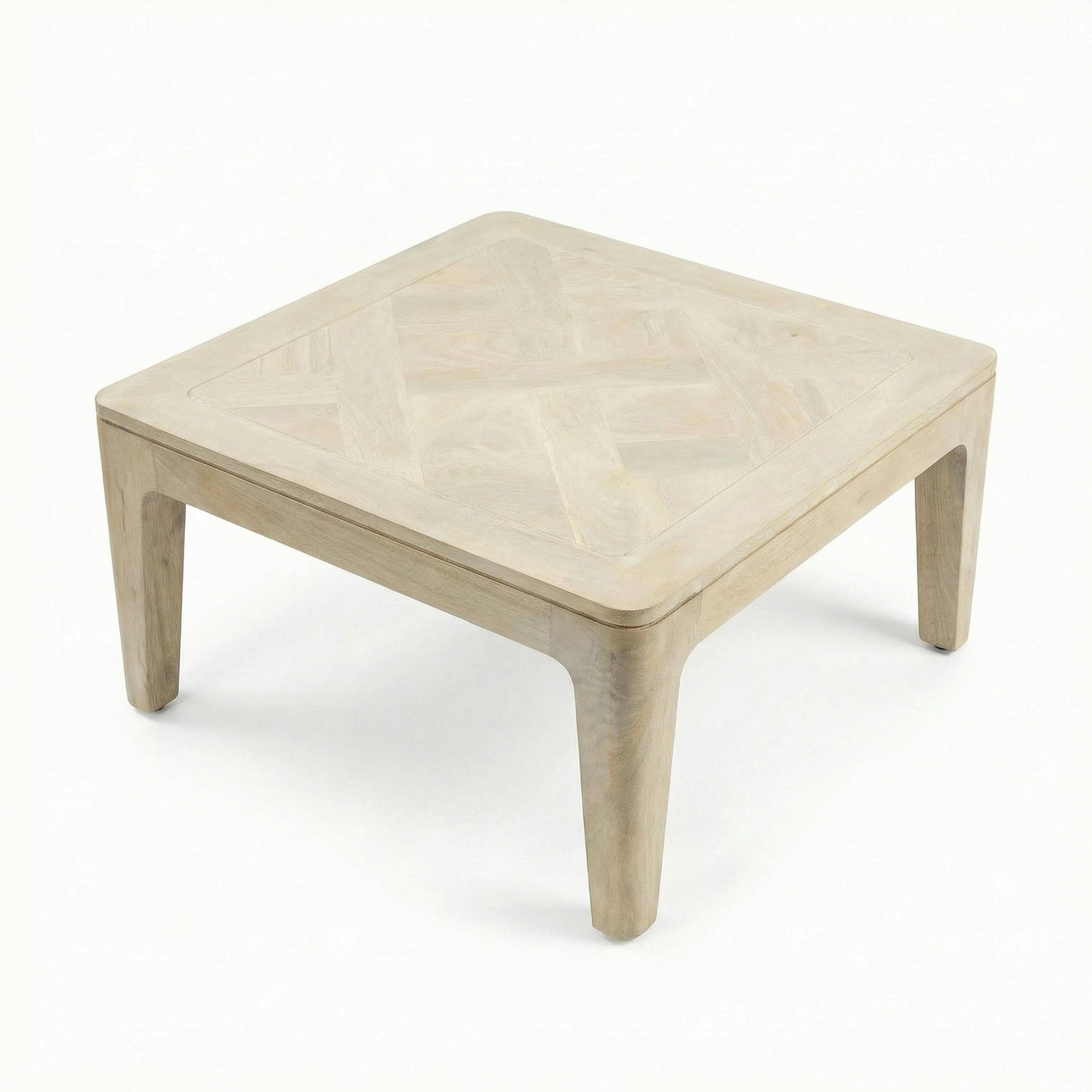 COUCHTISCH Mangoholz massiv 60/60/32 cm quadratisch Weiß  - Weiß, Design, Holz (60/60/32cm) - Livetastic