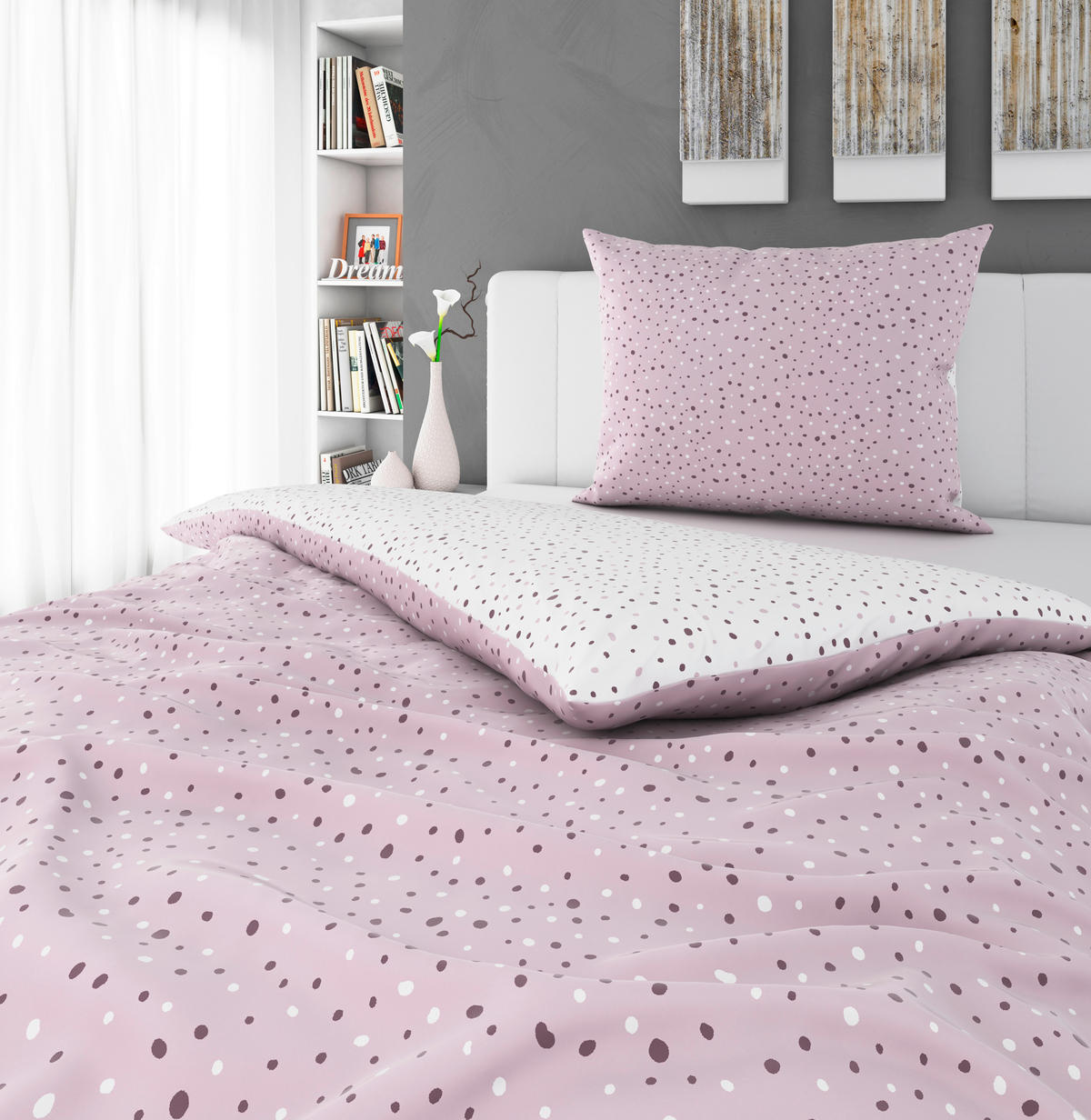 POSTELJINA SA DVA LICA HAVA 140/200 cm saten ružičasta  - ružičasta, Konvencionalno, tekstil (140/200cm) - Esposa