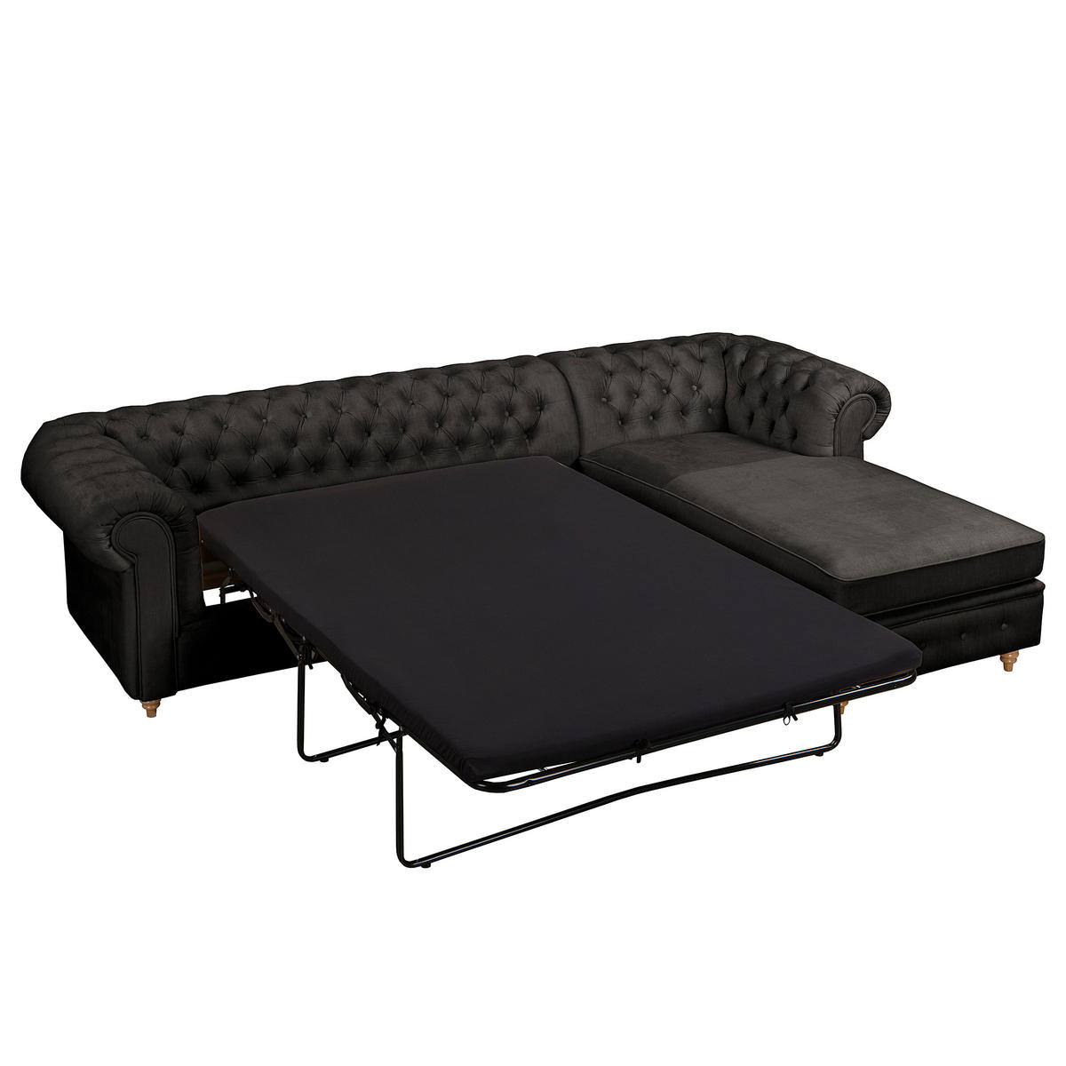 ECKSOFA Laura in Mikrofaser Anthrazit  284/182 cm  - Anthrazit/Creme, Design, Holz/Textil (284/182cm) - P & B