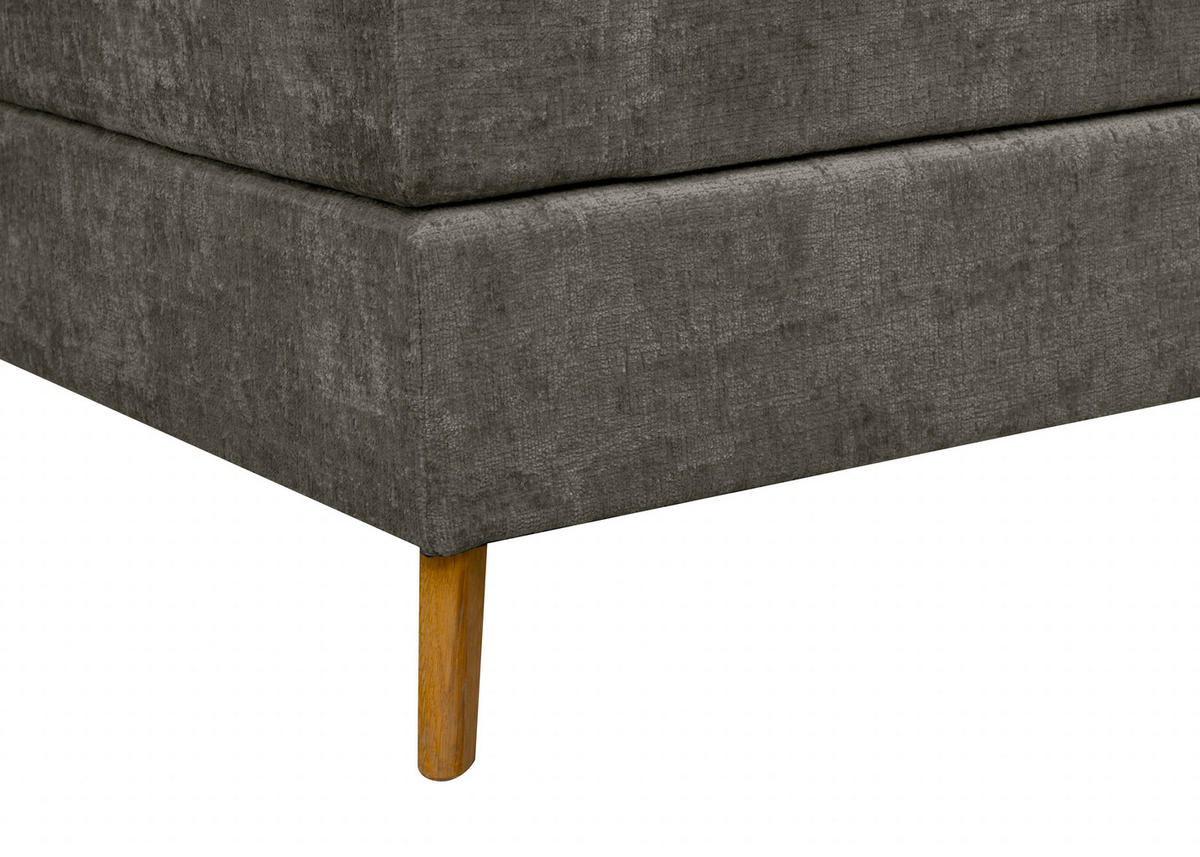 BOXSPRINGBETT 180/200 cm  in Dunkelgrau  - Eichefarben/Dunkelgrau, Konventionell, Holz/Textil (180/200cm) - Carryhome