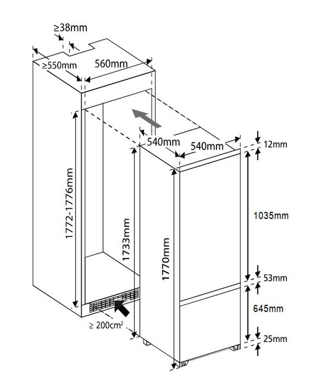 KÜHL-GEFRIER-KOMBINATION EGK178  - Weiß, Basics, Kunststoff/Metall (54,0/177,0/54,0cm) - Oranier