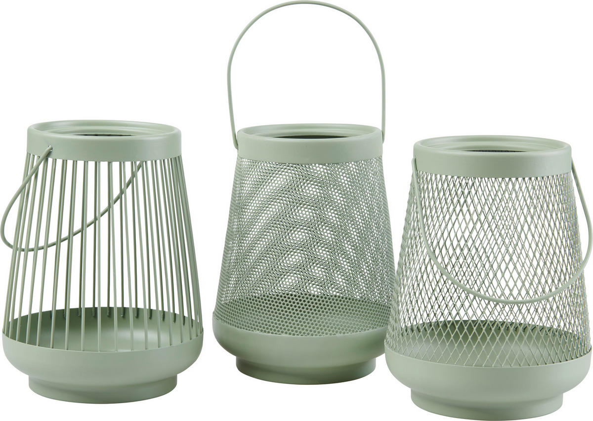 LATERNE - Grün, Trend, Metall (15/19,5cm) - Ambia Home