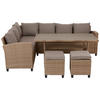 DINING-LOUNGESET  - Sandfarben/Hellbraun, ROMANTIK / LANDHAUS, Kunststoff/Textil (179/236cm) - Ambia Garden