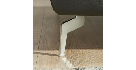 ZWEISITZER-SOFA in Leder, Metall, Textil Chromfarben, Dunkelgrau - Chromfarben/Dunkelgrau, Design, Leder/Textil (200/80/104cm) - Xora