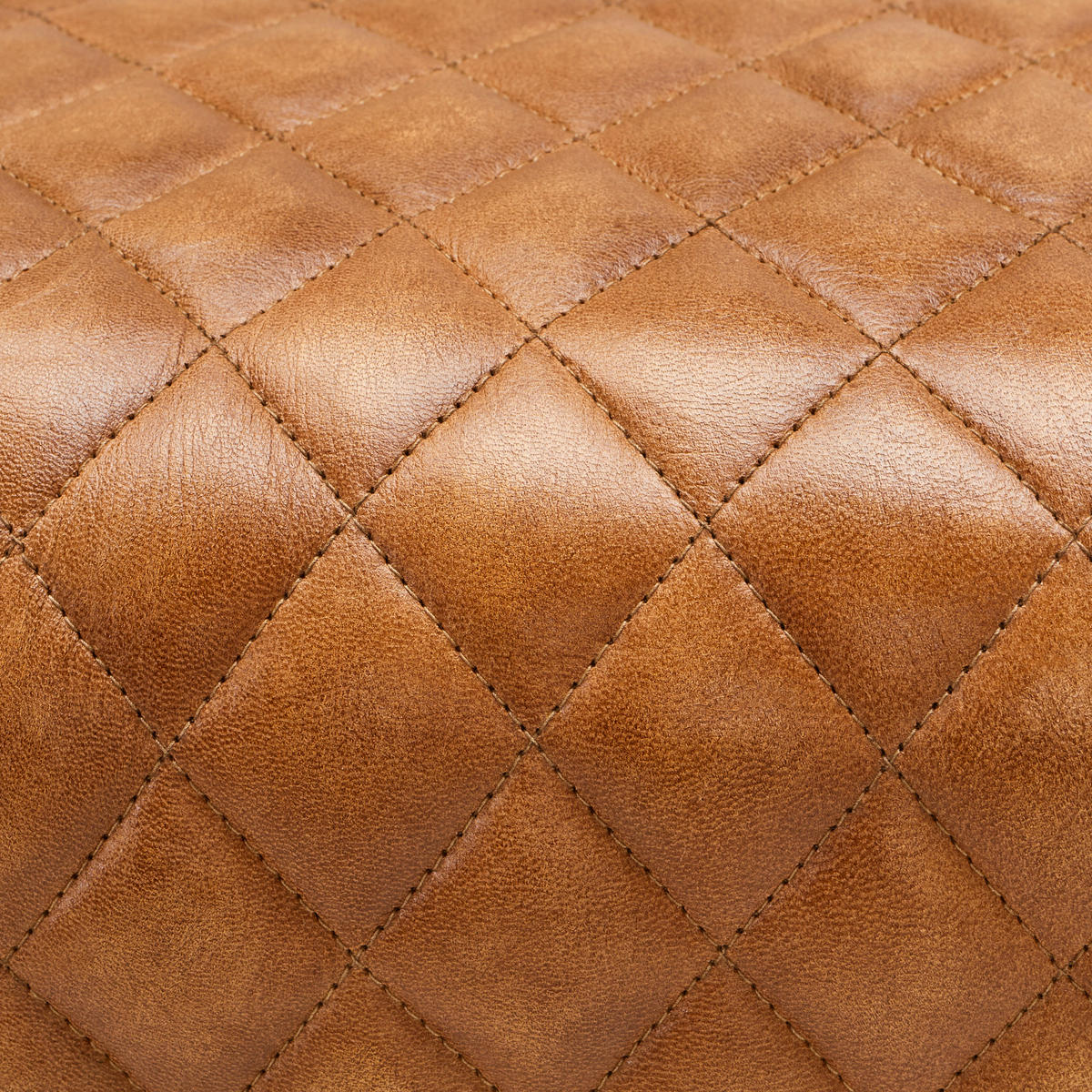 HOCKER Echtleder Mangoholz Braun  - Naturfarben/Braun, LIFESTYLE, Leder/Holz (42/45/35cm) - Livetastic