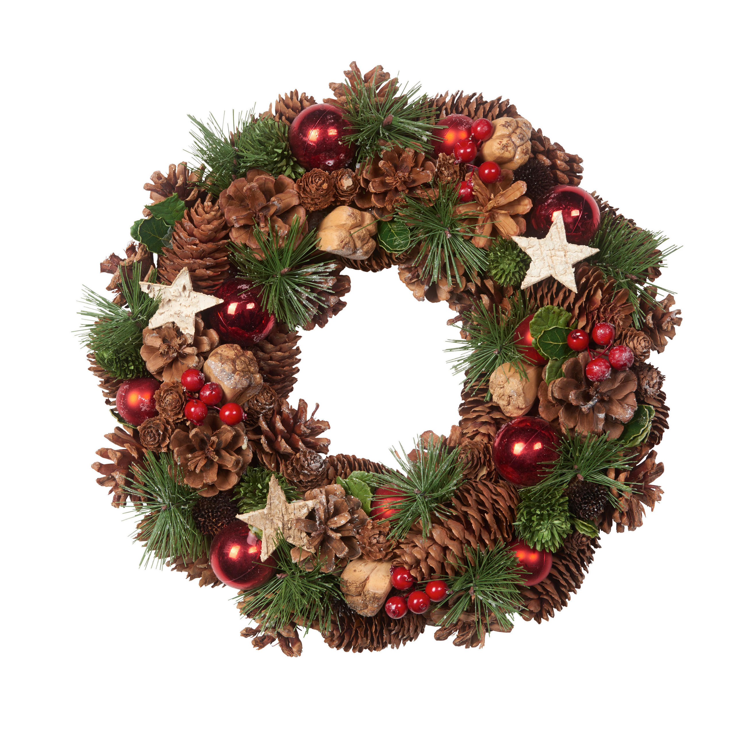 VIJENAC - višebojno, Natur, drvo/plastika (34cm) - X-Mas