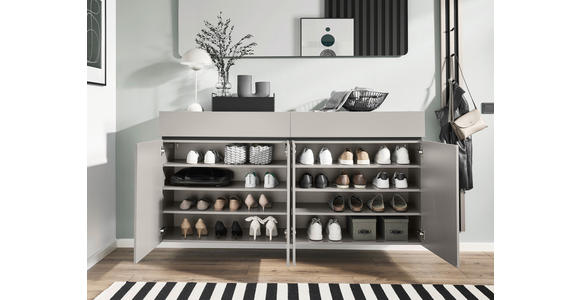 SCHUHSCHRANK  in 180/92/40 cm  - Kaschmir/Schwarz, Design, Holzwerkstoff/Kunststoff (180/92/40cm) - Voleo