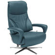 RELAXSESSEL in Leder Blau  - Blau/Edelstahlfarben, Design, Leder/Metall (75/106/88cm) - Dieter Knoll