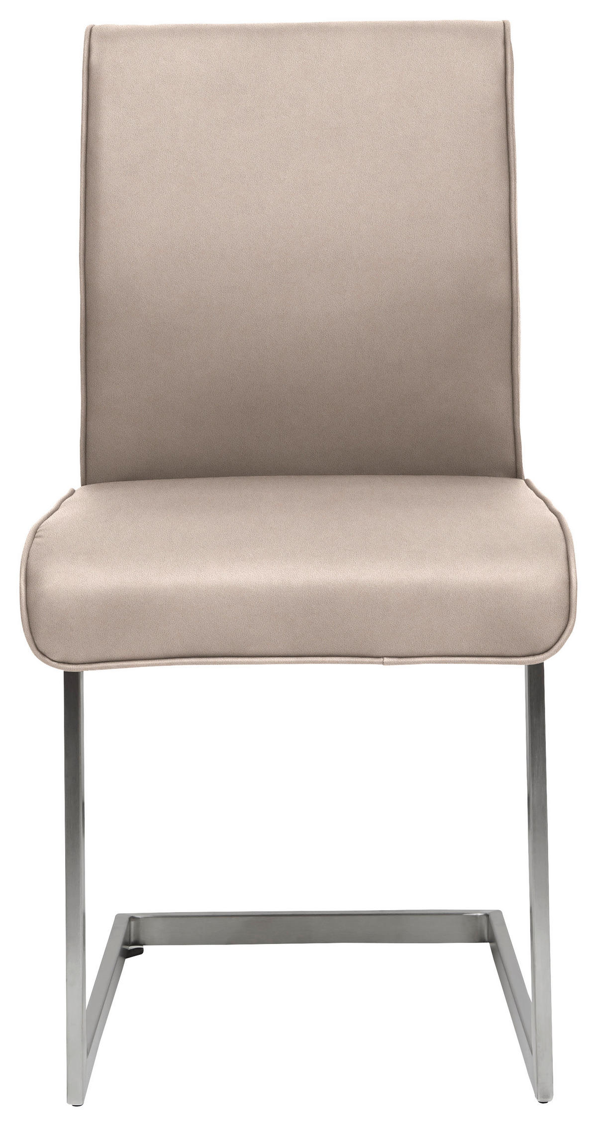 SCHWINGSTUHL  in Stahl Mikrofaser  - Edelstahlfarben/Greige, Design, Holzwerkstoff/Textil (48/91/60cm) - Dieter Knoll