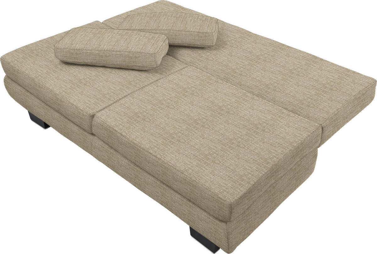 SCHLAFSOFA in Textil Sandfarben  - Sandfarben/Wengefarben, Design, Holz/Textil (203/94/100cm) - Novel