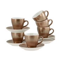 ESPRESSOTASSE MIT UNTERTASSE Golden Days Weiss 100 ml  - Goldfarben/Weiß, Basics, Keramik - Creatable