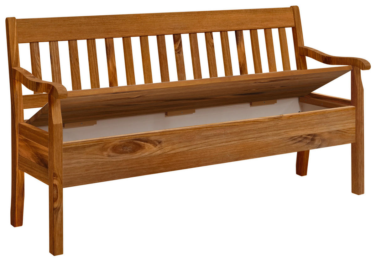 SITZBANK 169/93/58 cm Bernsteinfarben Kiefer massiv  - Bernsteinfarben, ROMANTIK / LANDHAUS, Holz (169/93/58cm) - Boxxx