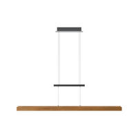 LED-HÄNGELEUCHTE Rhön 110/150/8 cm   - Silberfarben, Natur, Holz/Metall (110/150/8cm) - Waldwelt