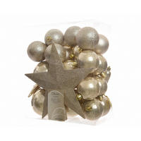 CHRISTBAUMKUGEL-SET 33-teilig  - Perlmutt, Basics, Kunststoff (14/21/25cm)