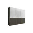 SCHWEBETÜRENSCHRANK  in Weiß, Dunkelgrau  - Chromfarben/Dunkelgrau, KONVENTIONELL, Glas/Holzwerkstoff (300/236/67cm) - Novel
