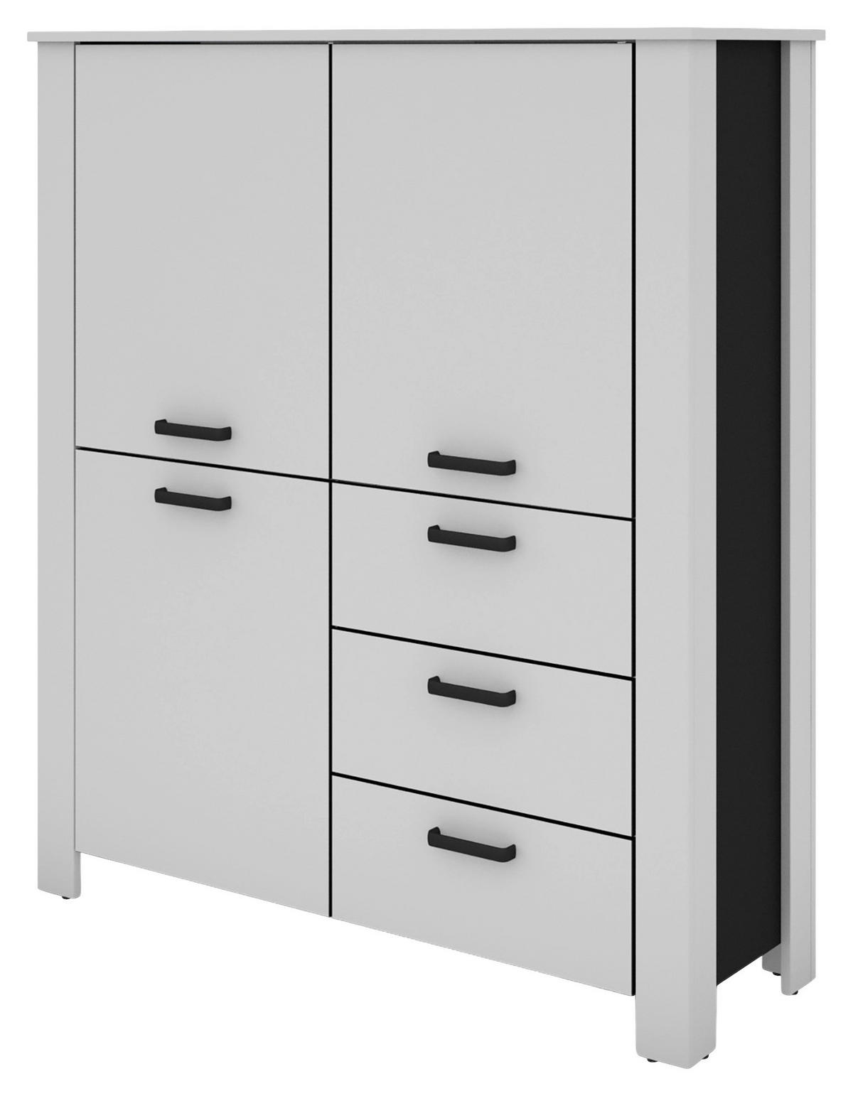 HIGHBOARD  in 120/137/40 cm  - Schwarz/Weiß, Design, Holzwerkstoff/Kunststoff (120/137/40cm) - MID.YOU