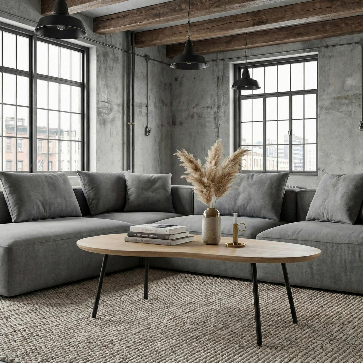 SOFFBORD - vit/svart, Design, metall/trä (122/63/36cm) - MID.YOU