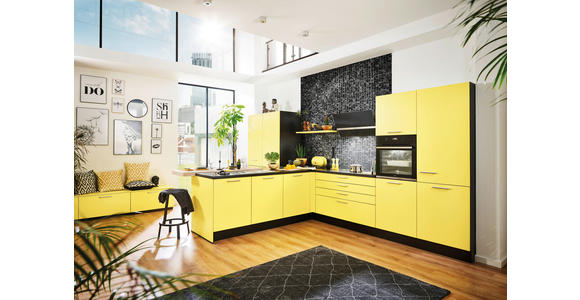 EINBAUKÜCHE   - Gelb, Design, Holzwerkstoff - Novel