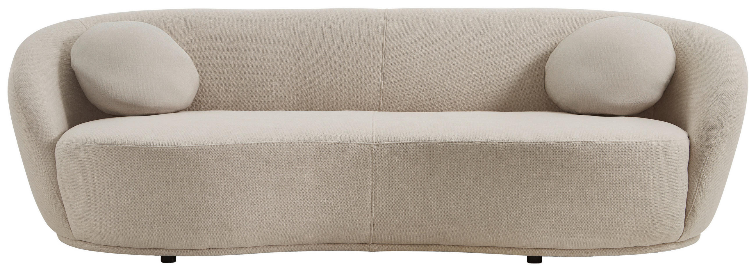 BIGSOFA Flachgewebe Beige  - Beige/Schwarz, Design, Kunststoff/Textil (245/81/120cm) - Ambia Home