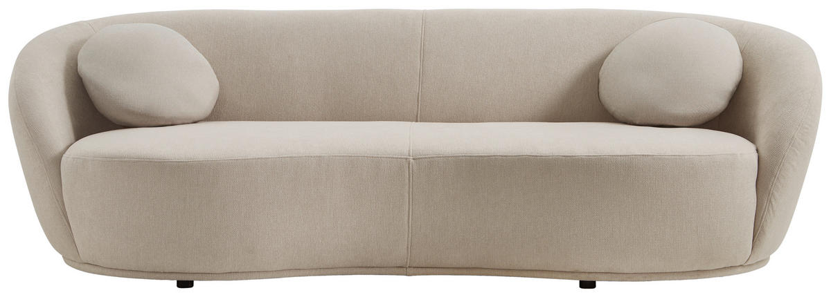 BIGSOFA in Flachgewebe Beige  - Beige/Schwarz, Design, Kunststoff/Textil (245/81/120cm) - Ambia Home