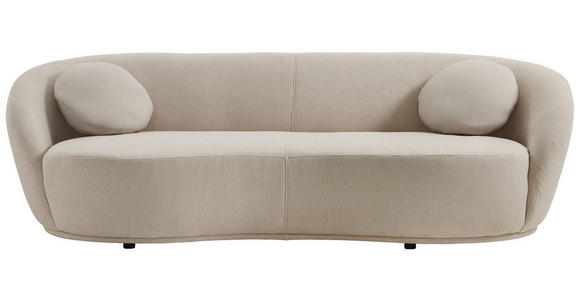 BIGSOFA in Flachgewebe Beige  - Beige/Schwarz, Design, Kunststoff/Textil (245/81/120cm) - Ambia Home